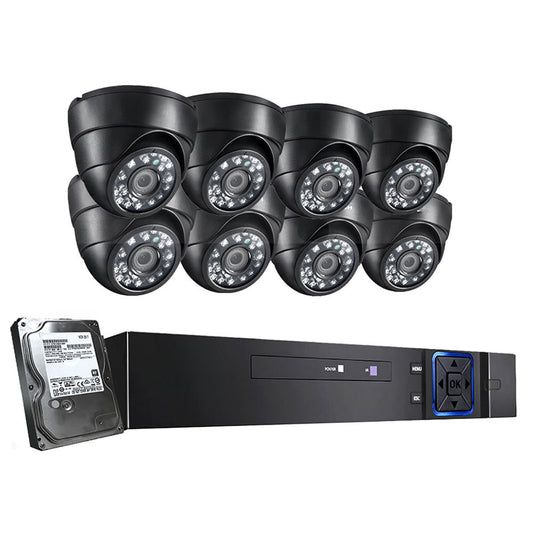 CCTV 8 Dome Cameras Home Security System 8CH DVR 1080P 1TB IP Day Night