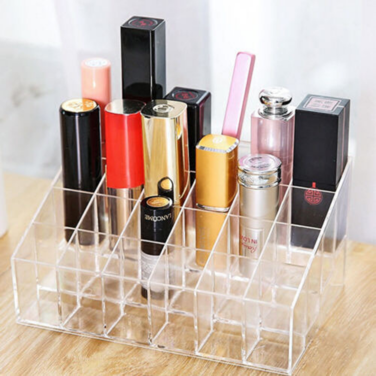 Clear Lipstick Organizer Display Stand Storage for Lipgloss and Makeup Holder