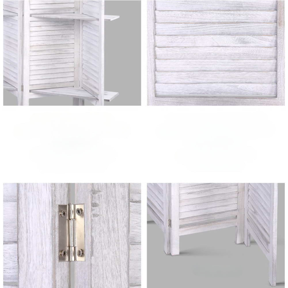 Room Divider Screen 8 Panel Privacy Foldable Dividers Timber Stand Shelf