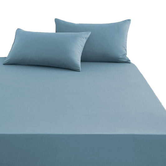 1000TC Ultra Soft Microfibre Extra Deep Fitted Sheet Set - Steel Blue