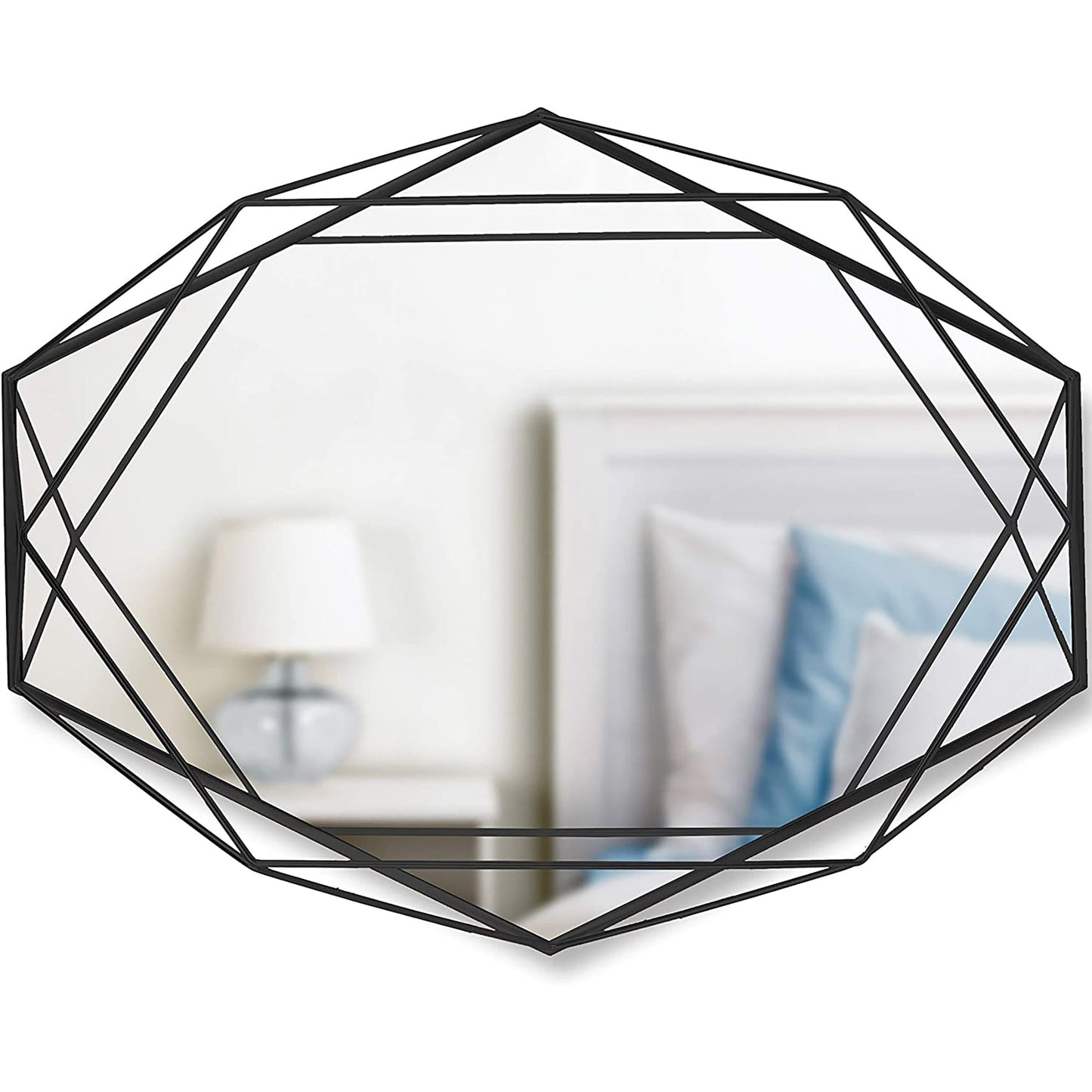 Modern Geometric Shaped Oval Wall Mirror Home Decor - Black