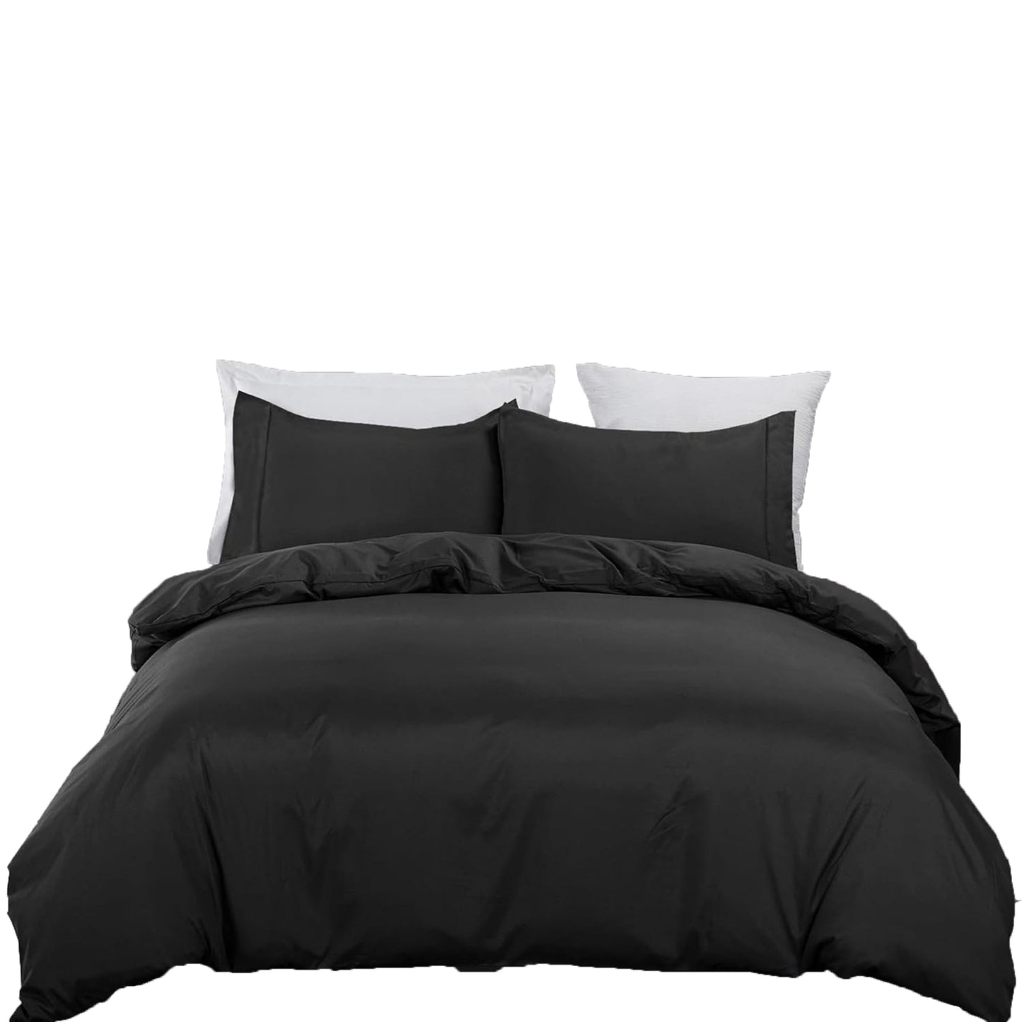 2000TC Ultra Soft Microfiber Zipper Closure Quilt Cover Set - Black