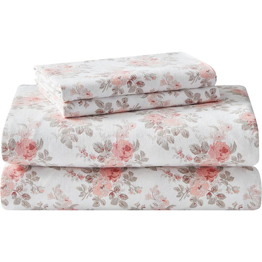 Soft Brushed Cotton Flannel Bedding Sheet Set - Lisalee Pink