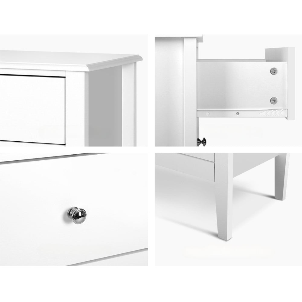 Chest of Drawers Storage Cabinet Bedside Table Dresser Tallboy White