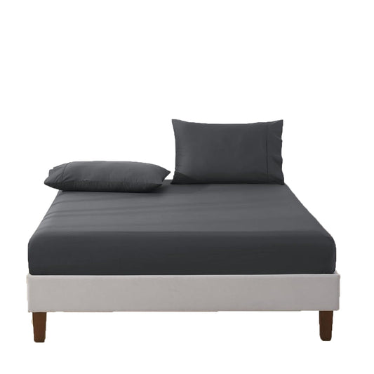 500TC Soft and Luxurious 100% Cool Breathable Cotton Bed Sateen Set - Charcoal