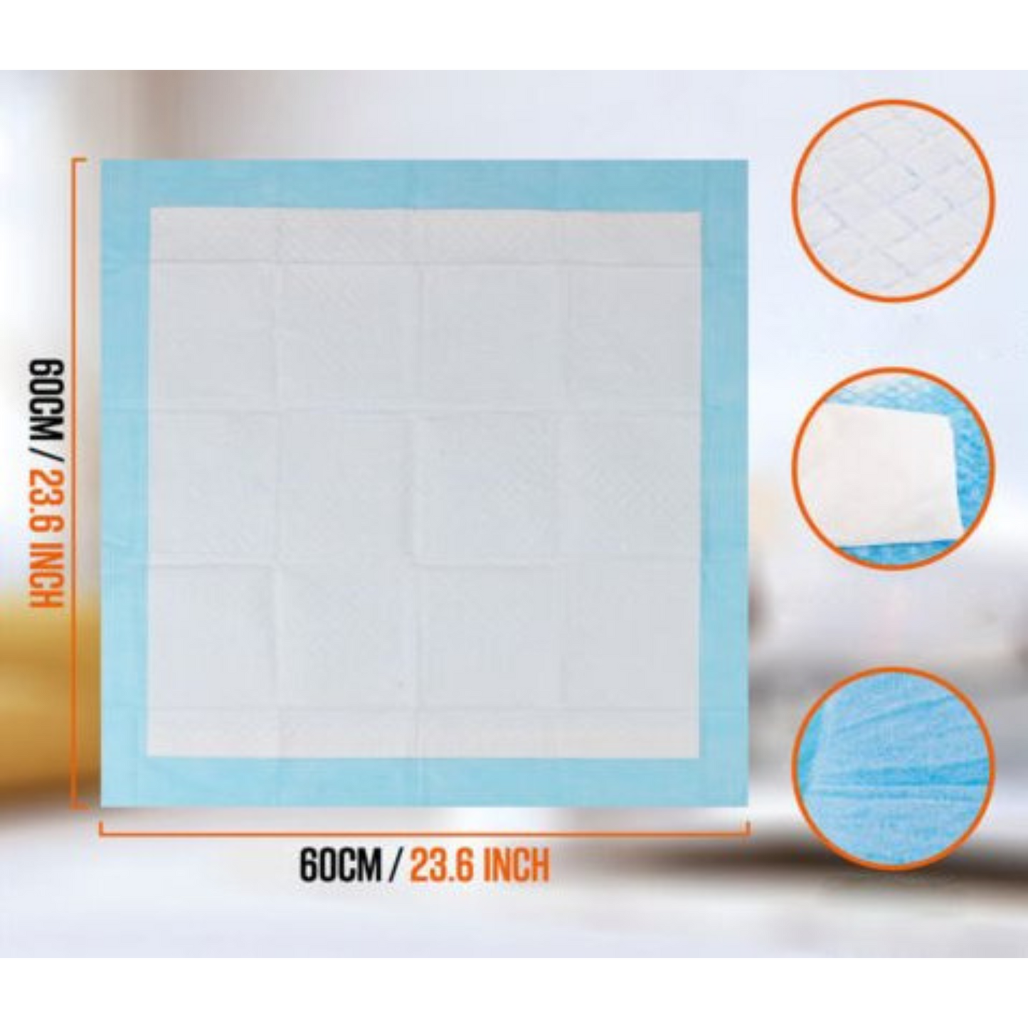 Super Absorbent Pet Toilet Training Pads 60x60cm for Puppy Dog Cat Indoor