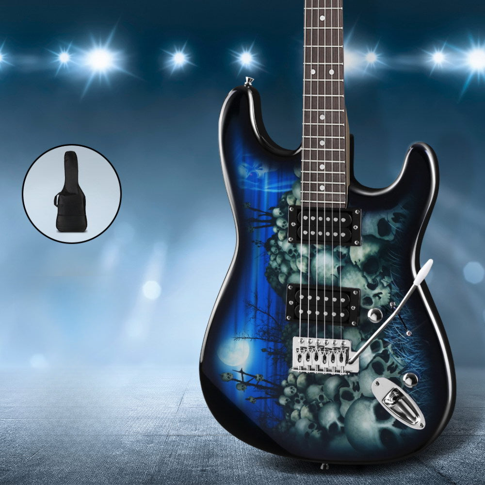Electric Guitar Music String Instrument Rock Blue Carry Bag Steel String
