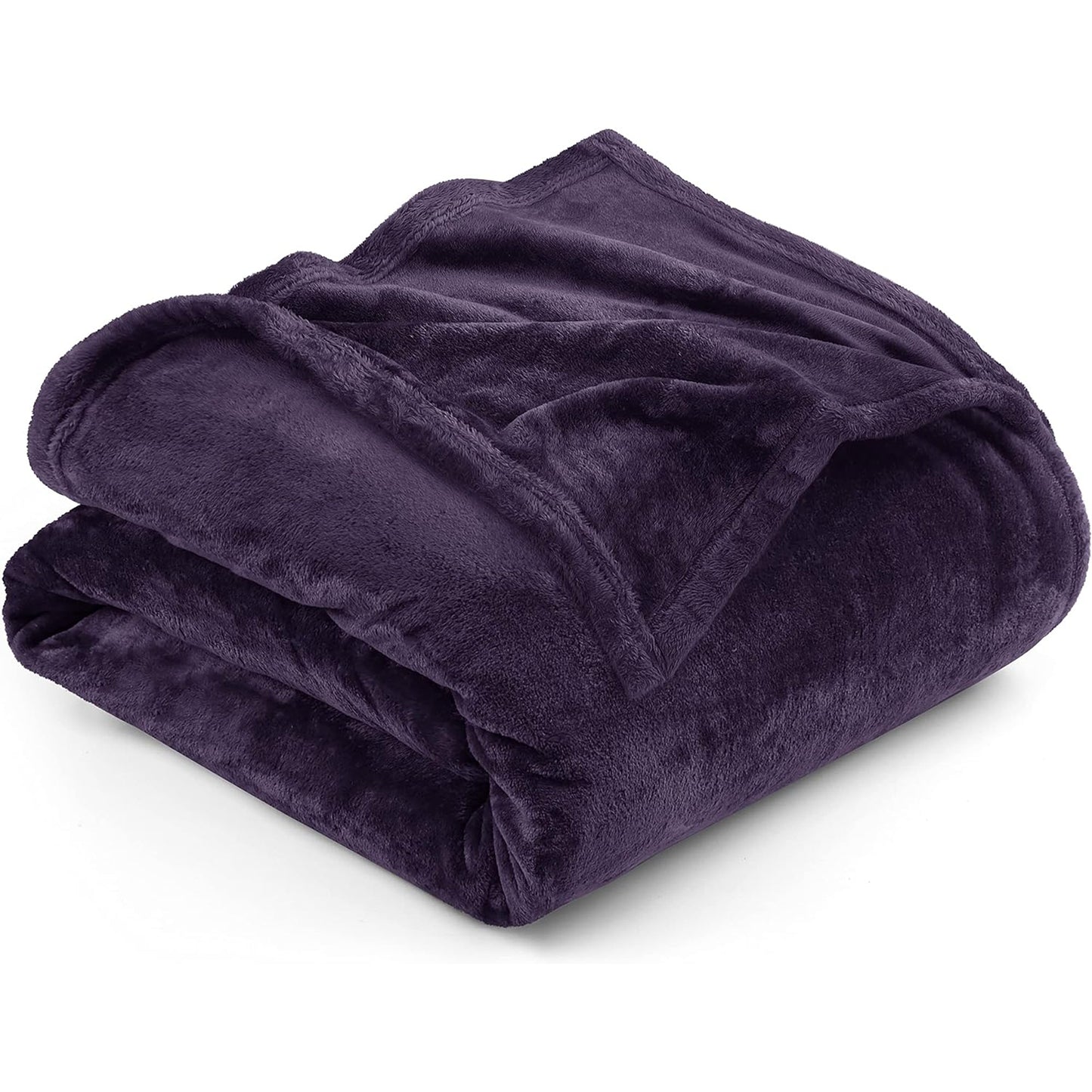 300GSM Microfibre Luxury Anti-Static Fuzzy Soft Fleece Blanket - Purple