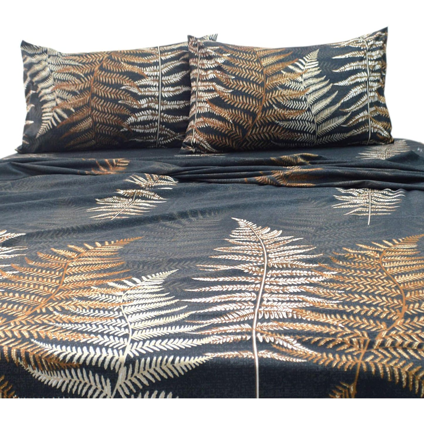 Soft and Lightweight Microfibre Deep Bed Sheet Set - Grey and Brown