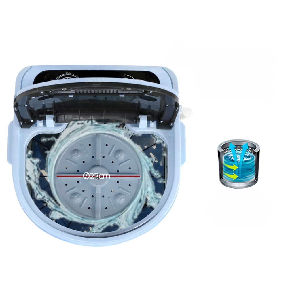 3KG Mini Portable Washing Machine Shoes Wash Top Load Spin Camp Caravan