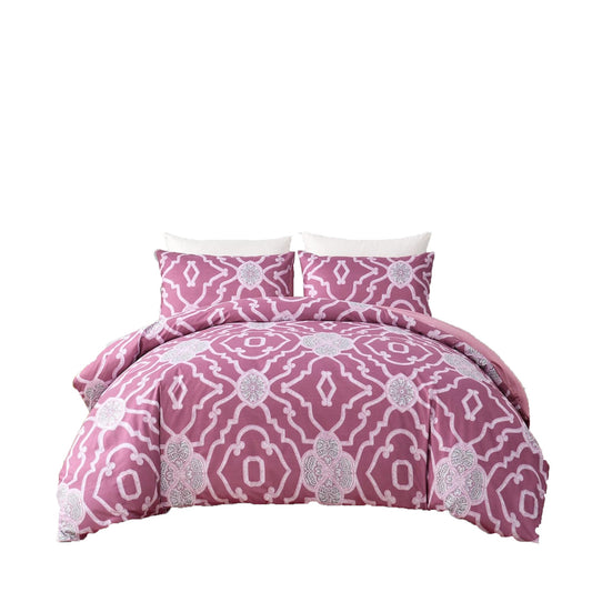 Soft Microfibre Bedding Quilt Cover Set - Pink Floral