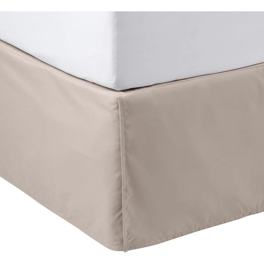 Polyester Lightweight Pleated Bed Skirt - Taupe
