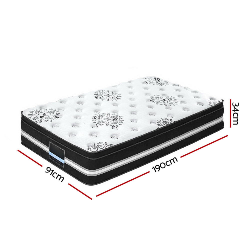 Mattress Bed Cool Gel Memory Foam Eurotop Pocket Spring - Single/King Single/Double/Queen/King