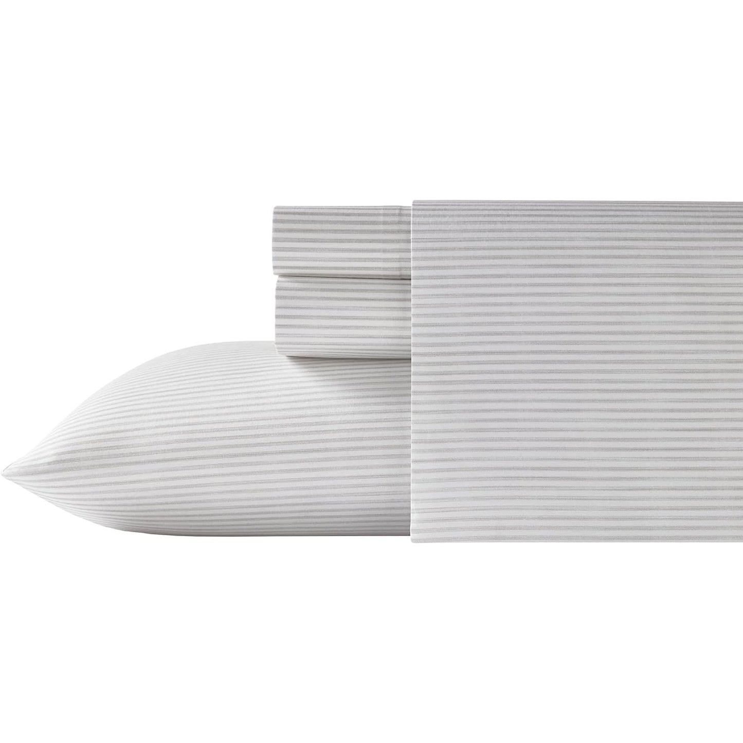 Crisp and Cool Cotton Percale Stylish Bed Sheet Set - Paloma Beach Grey