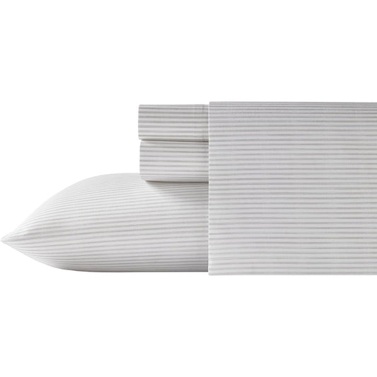 Crisp and Cool Cotton Percale Stylish Bed Sheet Set - Paloma Beach Grey