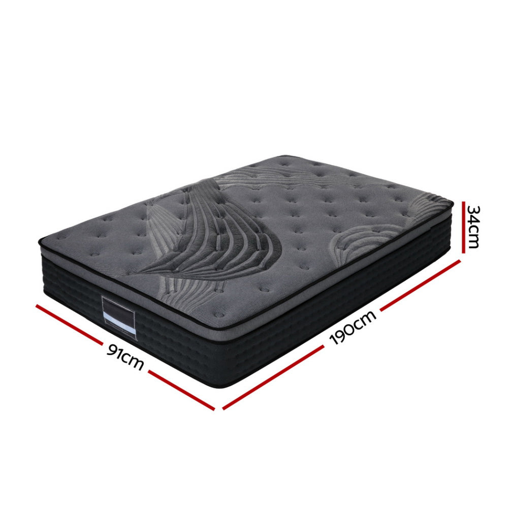 Bedding Euro Top Pocket Spring Mattress Thick - Single/Double/Queen/King/King Single