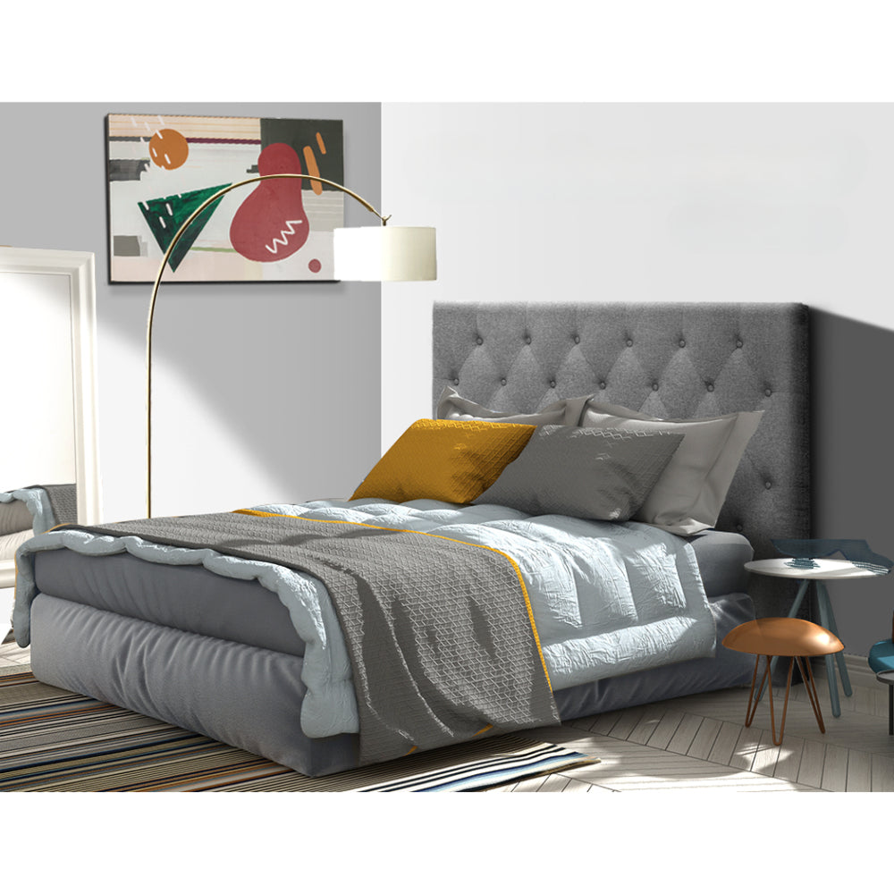Bed Head Headboard King Single Bedhead Fabric Grey