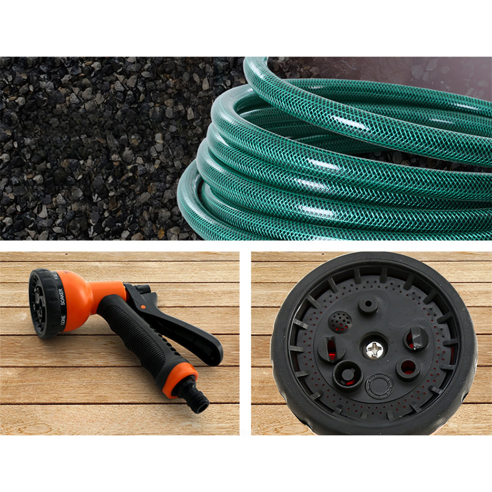 10M Retractable Water Hose Reel Garden Spray Gun Storage AutoRewind