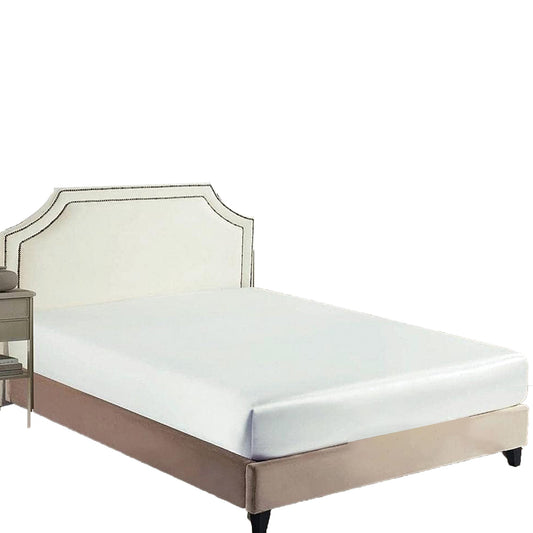 2000 TC Wrinkle and Fade Resistant Satin Fitted Bed Sheet - White