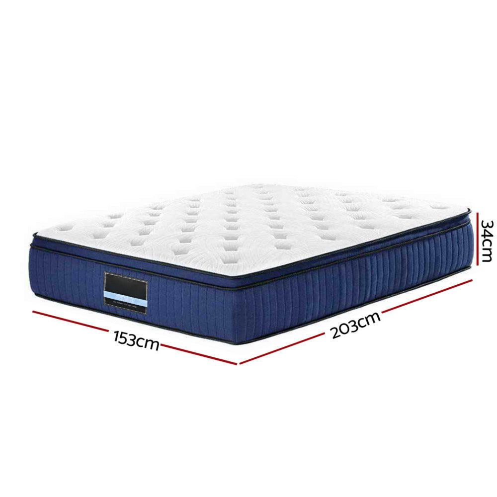 Bedding Euro Top Cool Gel Pocket Spring Mattress - 34cm Double/Queen/King