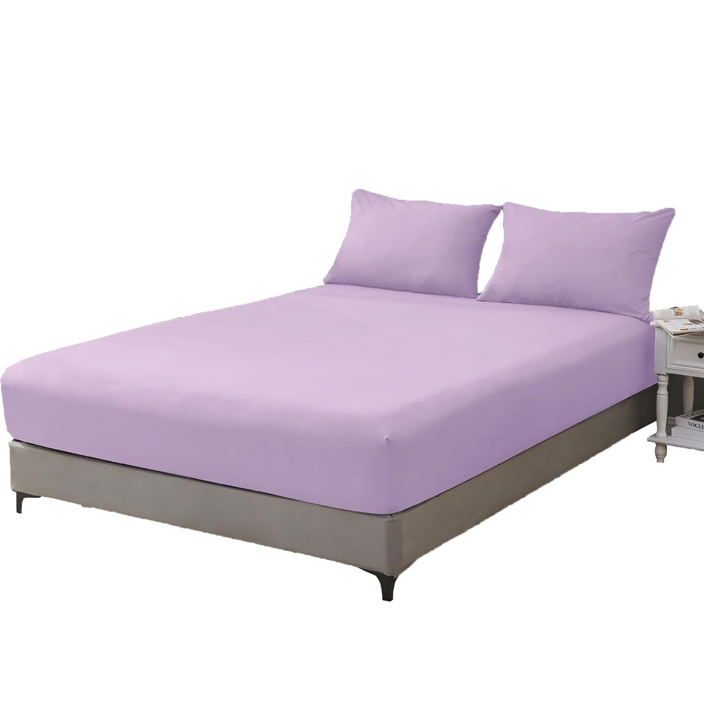 1200TC Sateen Weave Premium 100% Cotton Fitted Sheet - Lavender