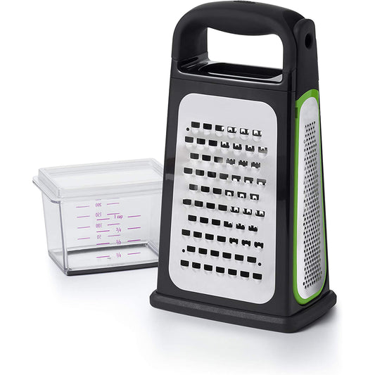 Stainless Steel Box Grater with Removable Zester - Black
