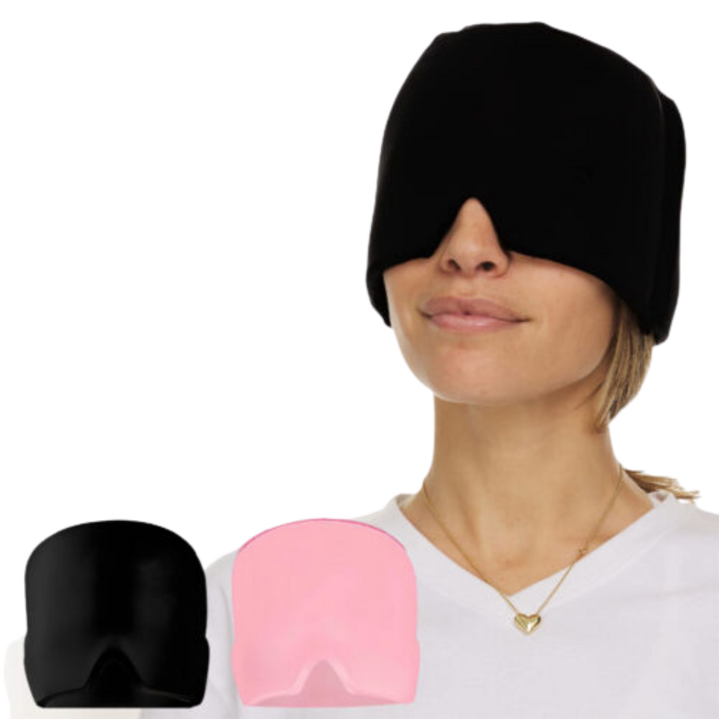 Cold Therapy Migraine Relief Ice Head Wrap Reusable Headache Hat Eye Mask