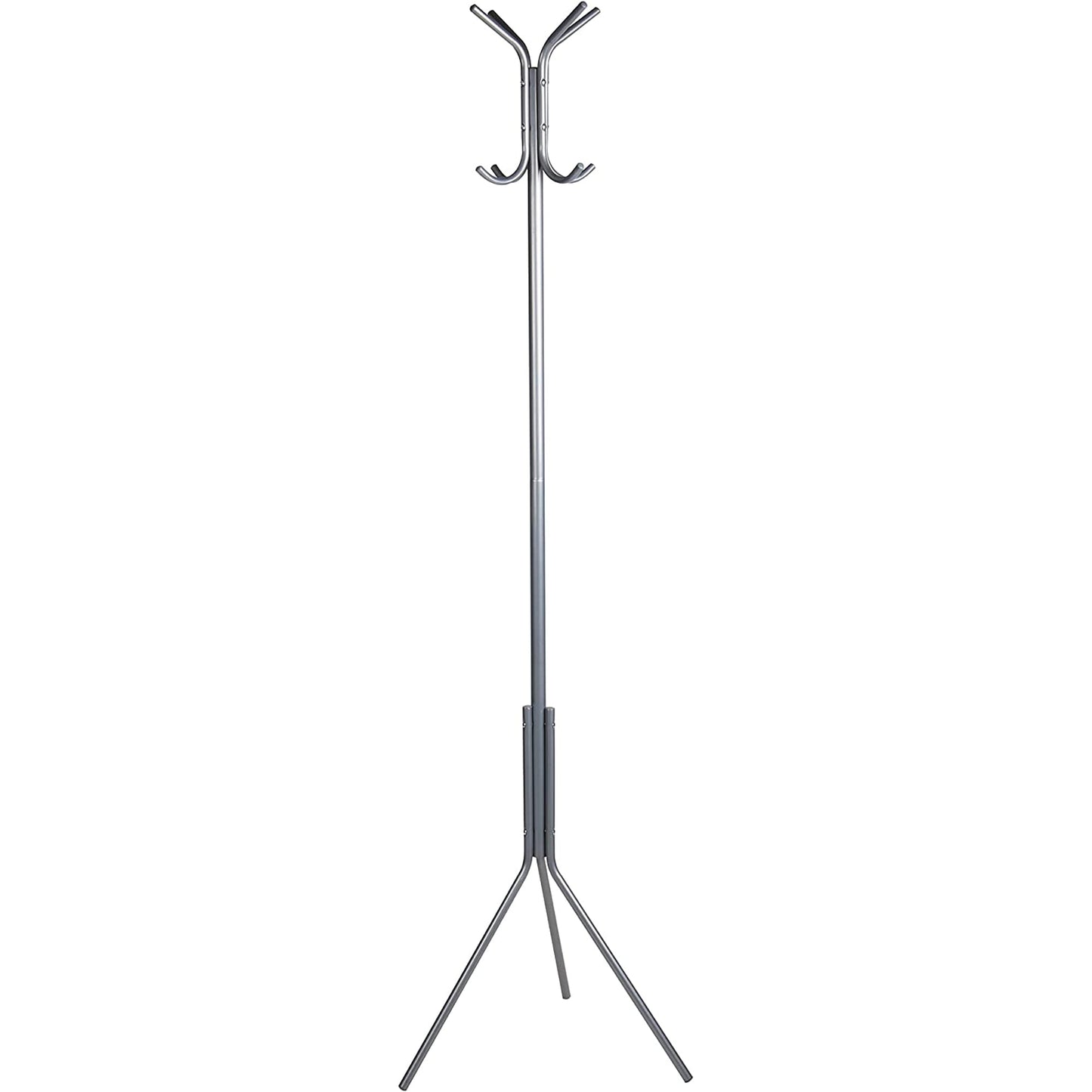 Lightweight Metal Coat Hat Hanger with 11 Hook for Jacket Purse and More - Silver