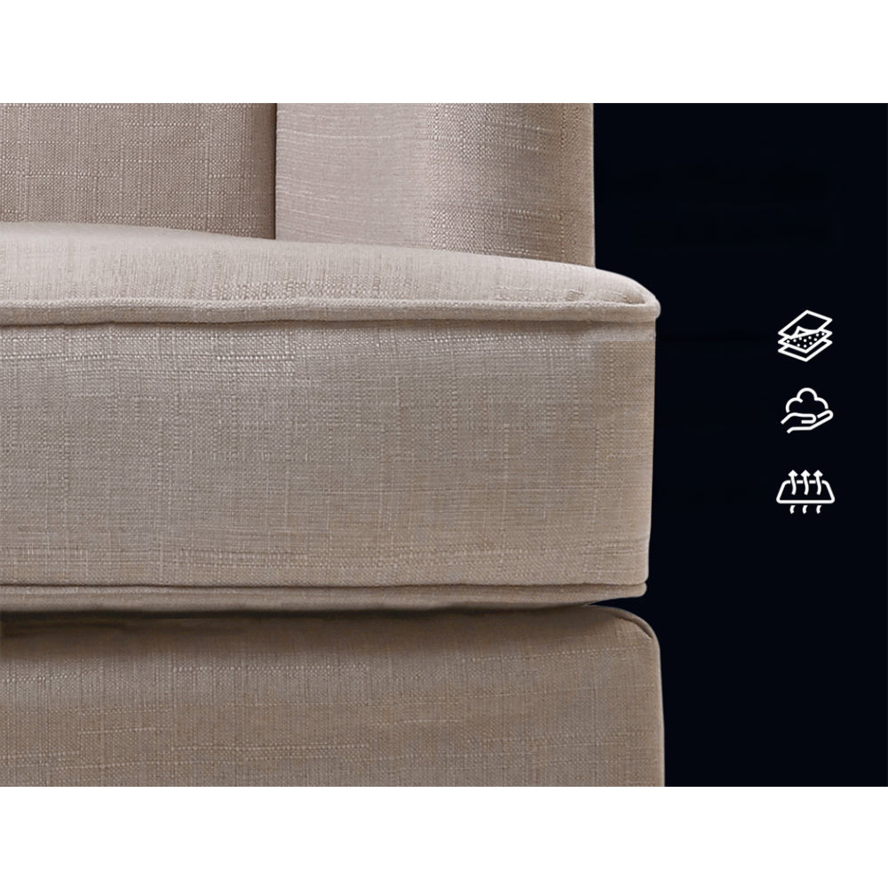 Rocking Armchair Feedining Chair Fabric Armchairs Lounge Recliner Beige