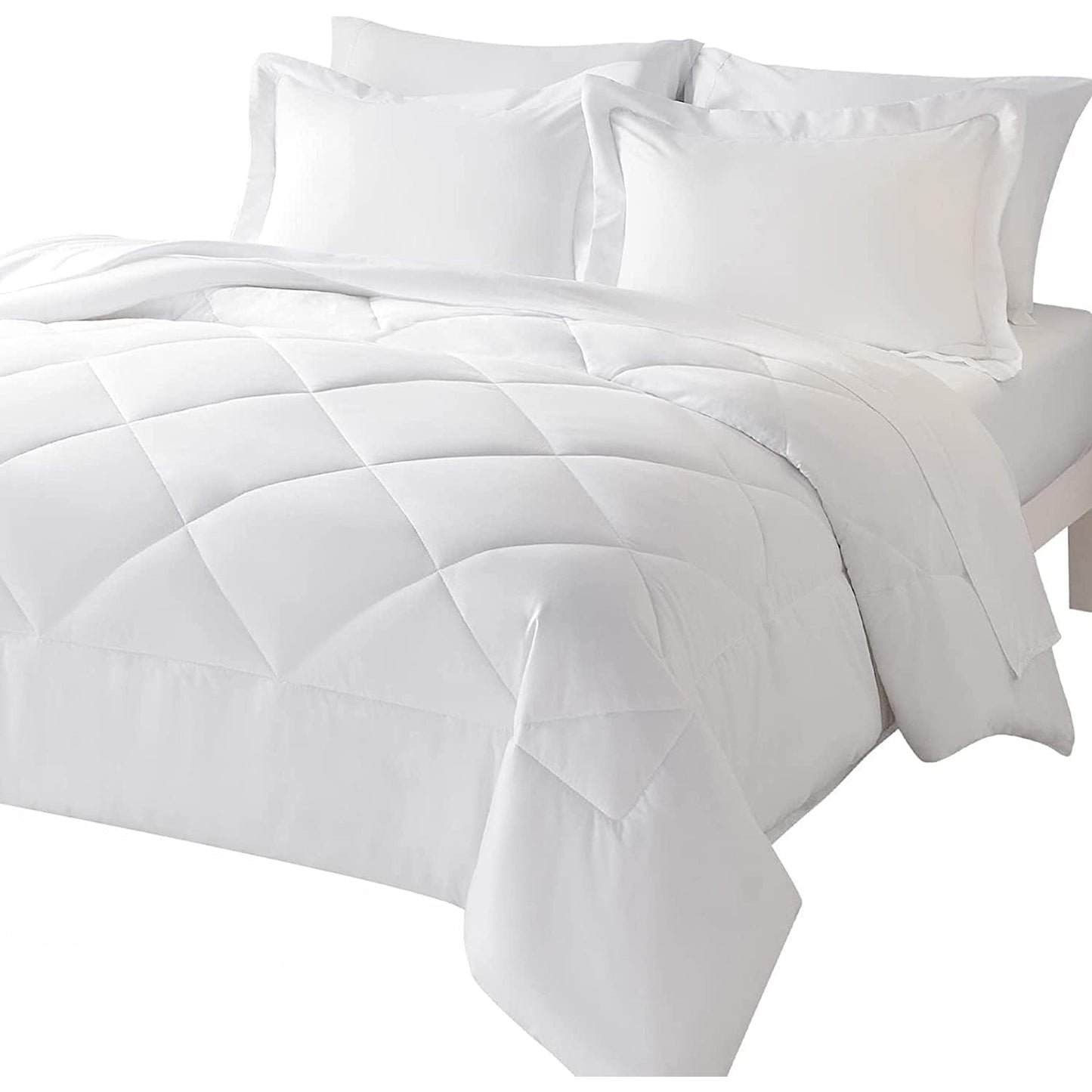 Warm and Cooling Microfibre Comforter Bedding Set - White