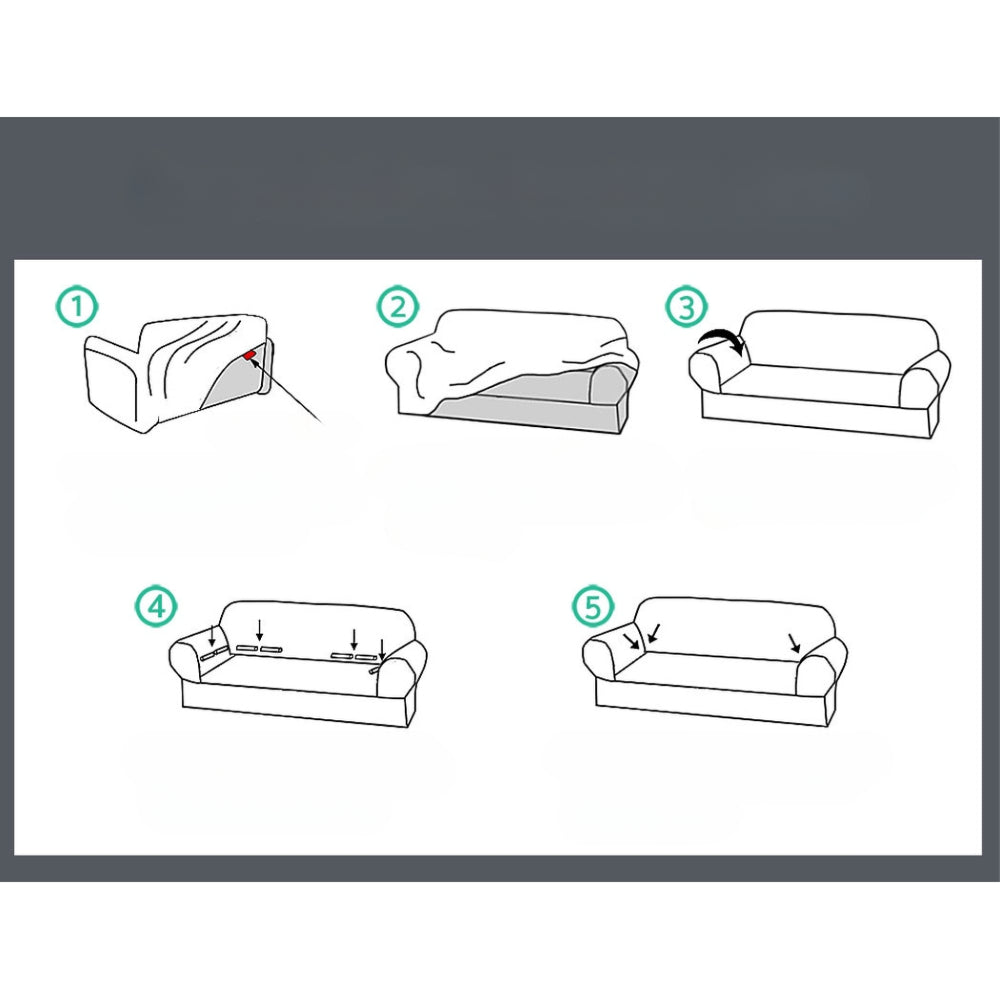 Sofa Cover Elastic Stretchable Couch Covers Grey 2 Seater