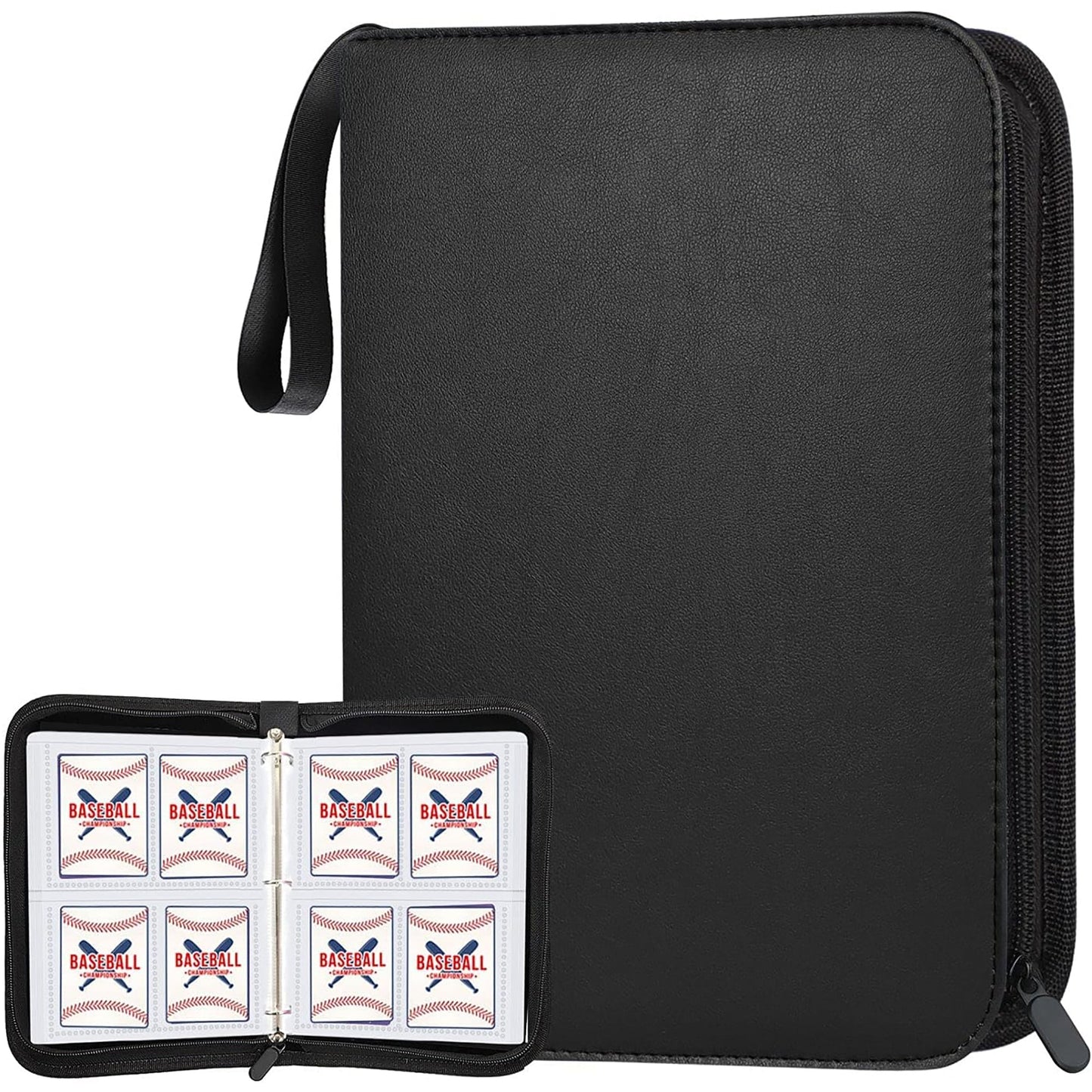 4-Pocket Pages Sleeves Card Binder Protector for PKMN Trading Cards 400 Pockets Card - Black