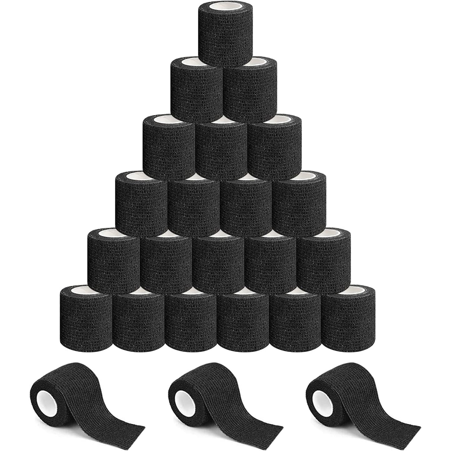 Breathable Elastic Self Adhesive All Sports Athletic Tape - Black