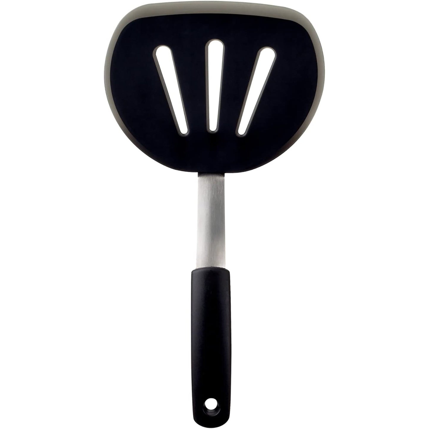 Silicone Pancake Turner Spatula for Non-Stick Cookware - Black