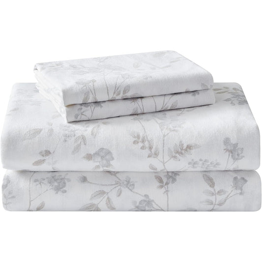 Soft Brushed Cotton Flannel Bedding Sheet Set - Fawna Grey