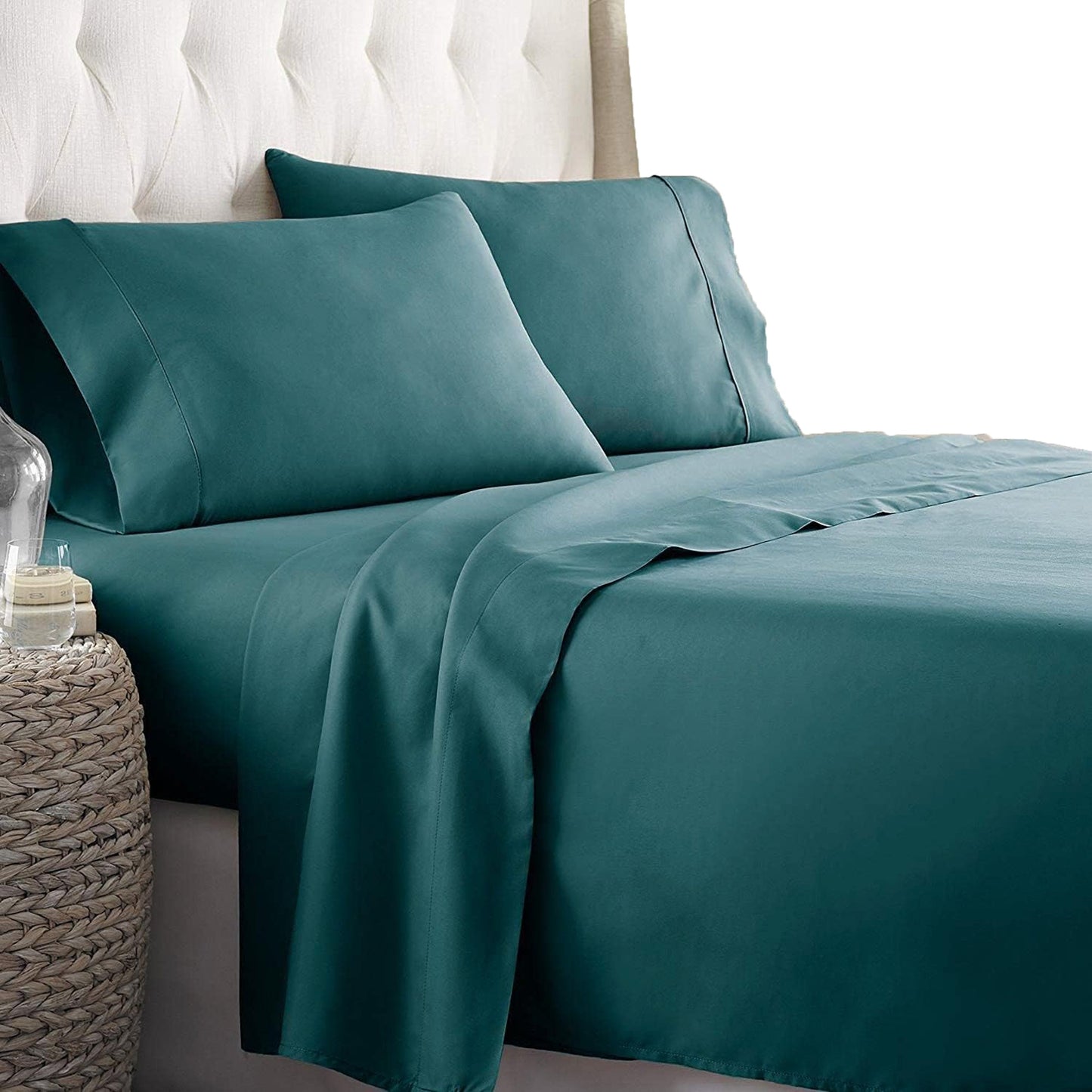 2000TC Ultra-Soft Luxury Deep Pocket Bedding Sheet Set - Biscay Blue