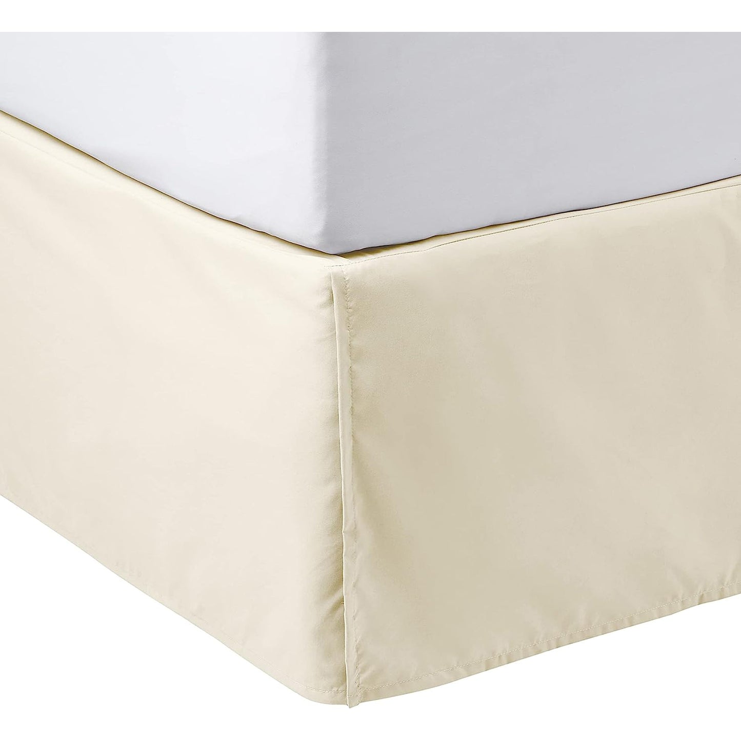 Polyester Lightweight Pleated Bed Skirt - Beige