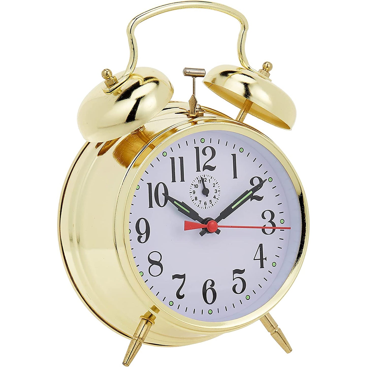 Brass Finish Metal Case Alarm Clock - Gold
