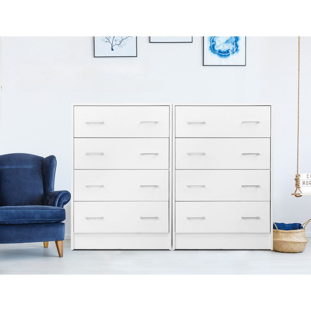 Tallboy 4 Drawers Storage Cabinet - White