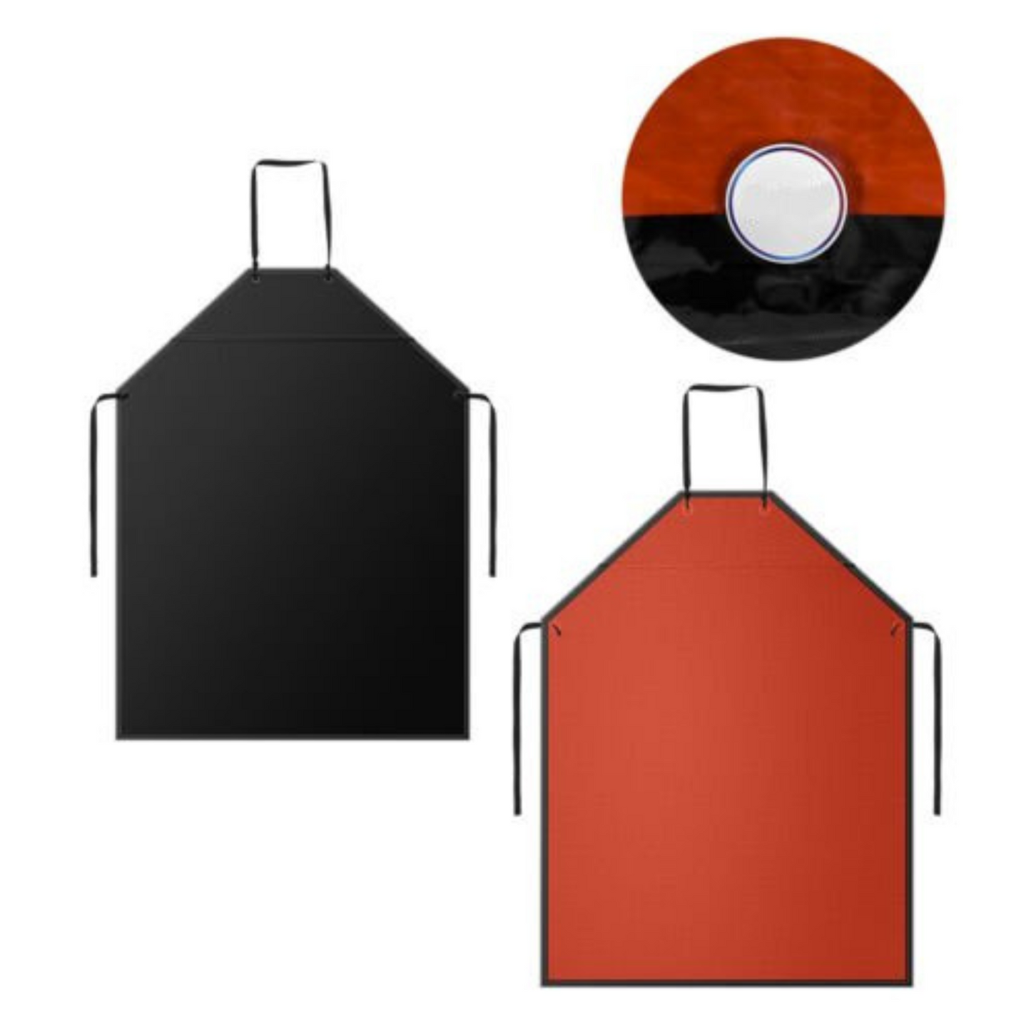 Heavy Duty Waterproof PVC Apron Black Orange PU Protective Industrial