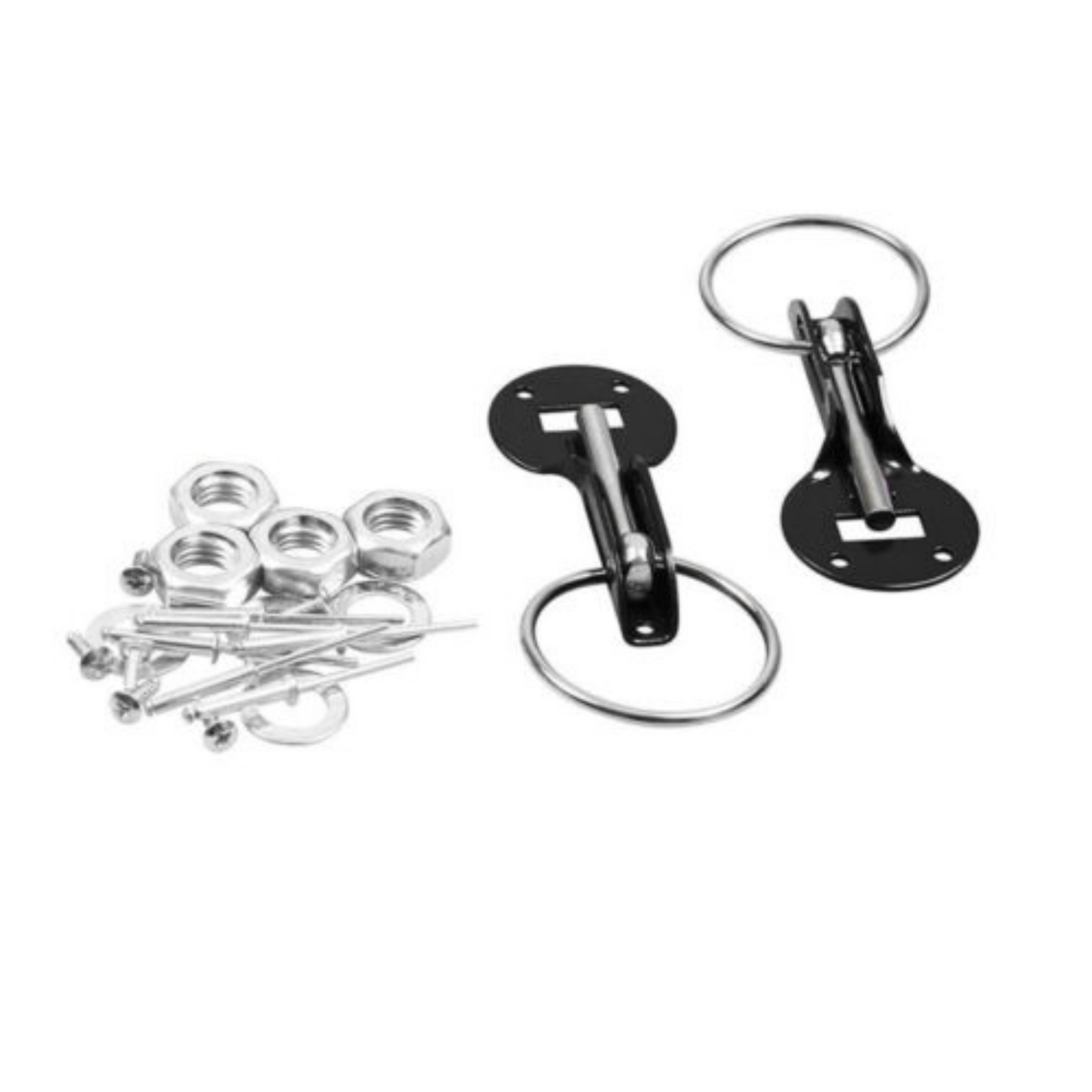Quick Latch Car Bonnet Hood Lock Flush Mount Pin Key Locking Kit