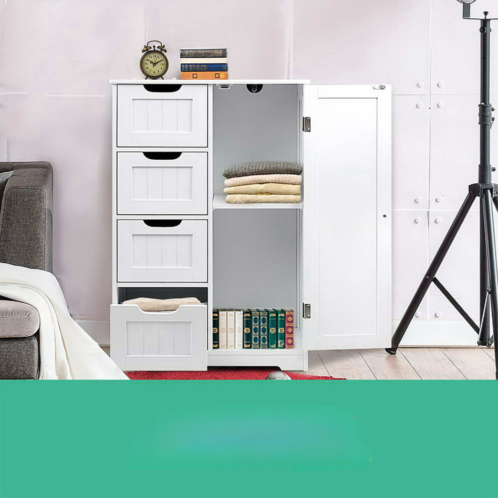 Bathroom Tallboy Storage Cabinet - White