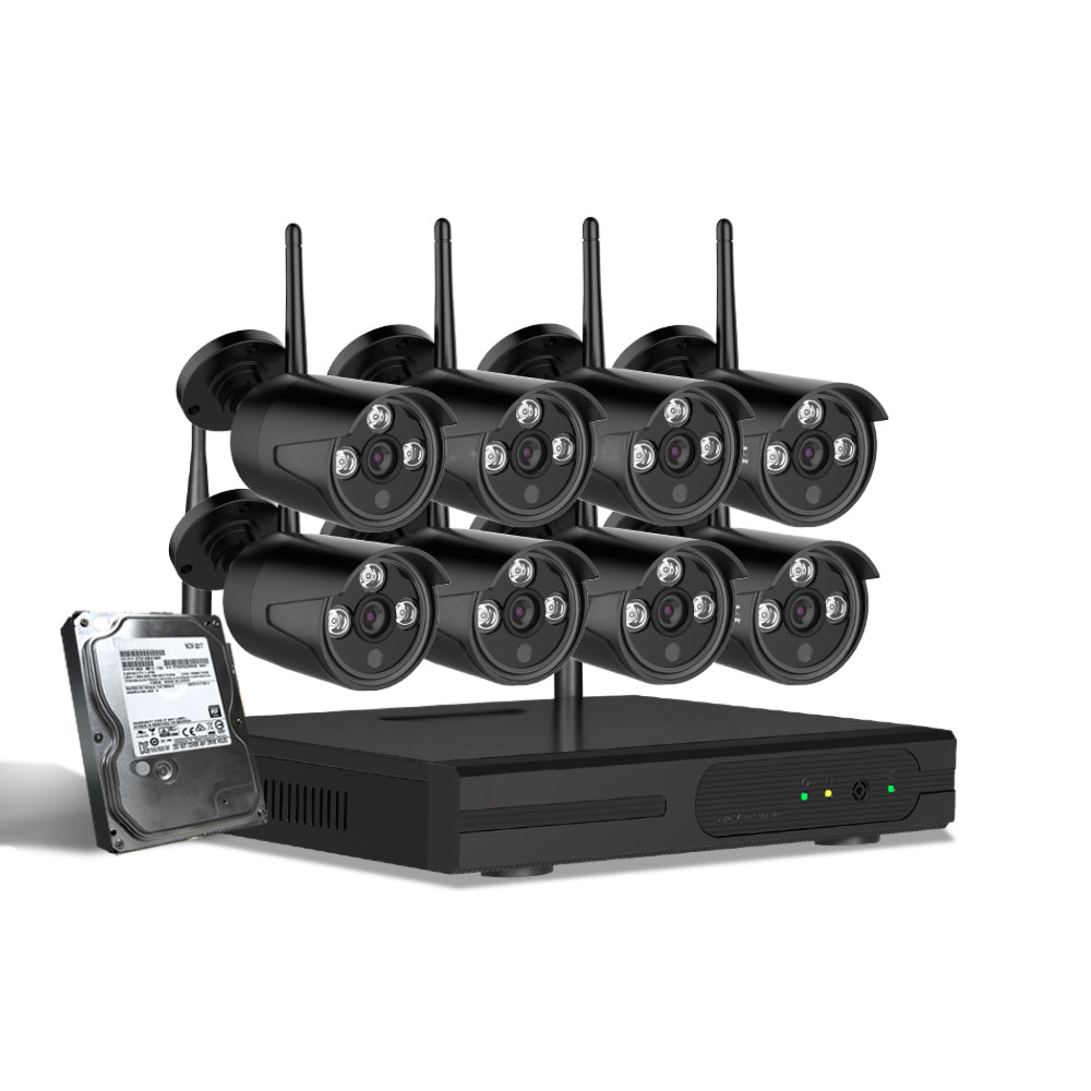 CCTV Wireless Security Camera System 8CH Home Outdoor WIFI 8 Bullet Cameras Kit 1TB