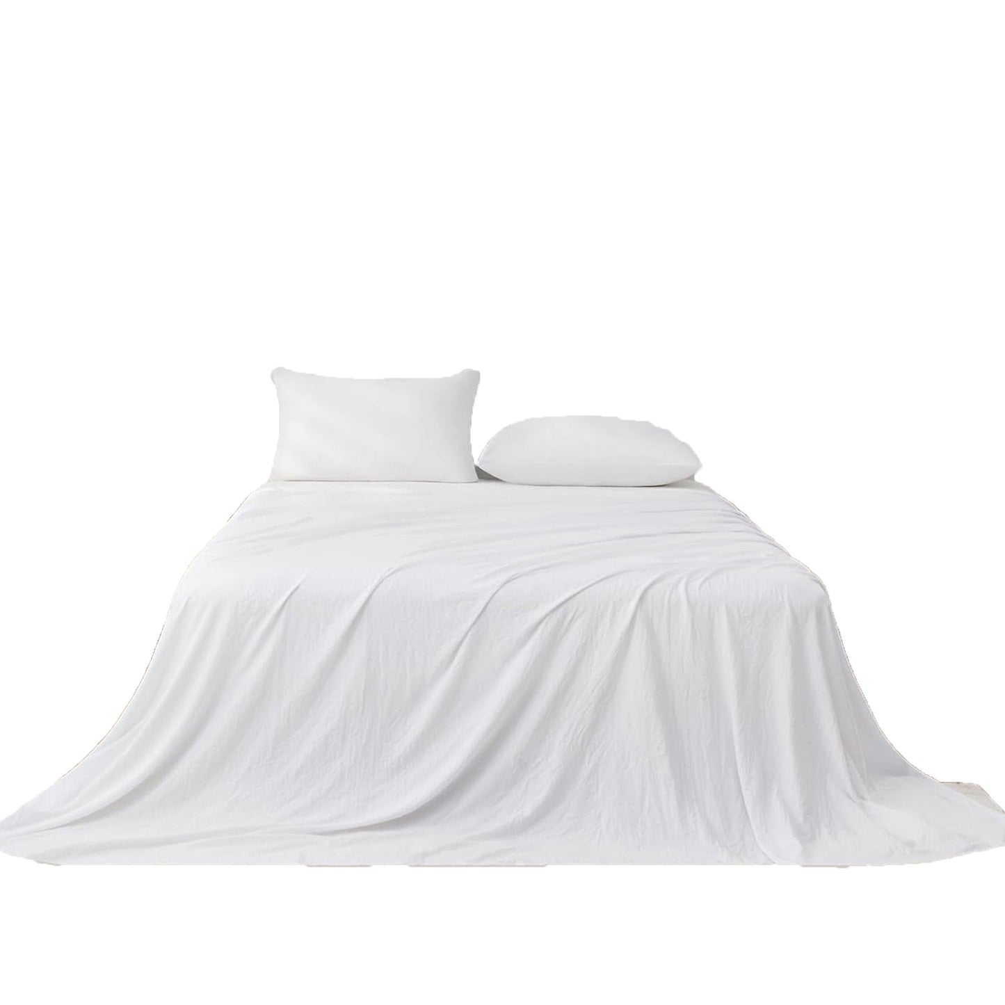 Premium 1800TC Breathable Ultra-Soft Microfibre Single Bed Sheet Set - White