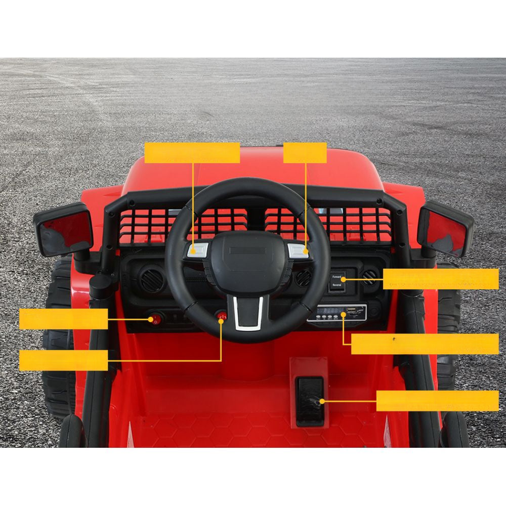 Kids Ride On Car Electric 12V Car Toys Jeep Battery Remote Control Red
