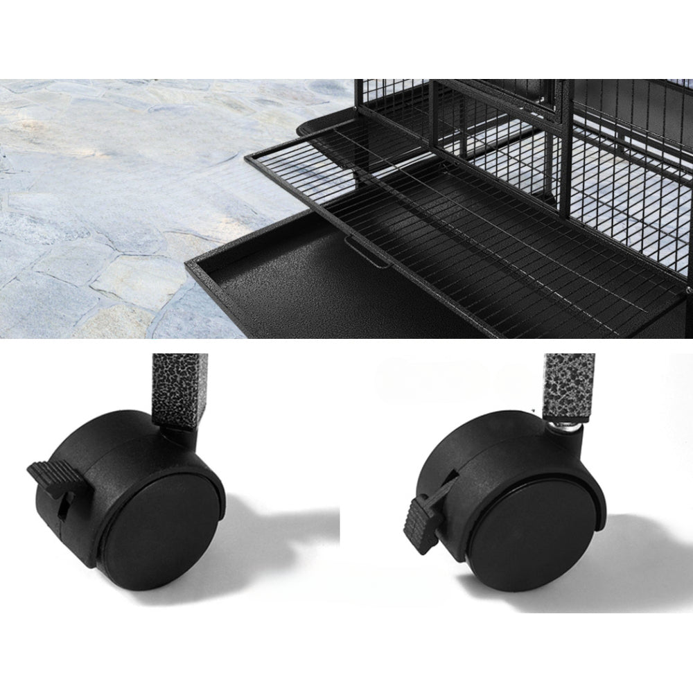 Bird Cage Pet Aviary Travel Stand Budgie Parrot Toys Large - 168cm