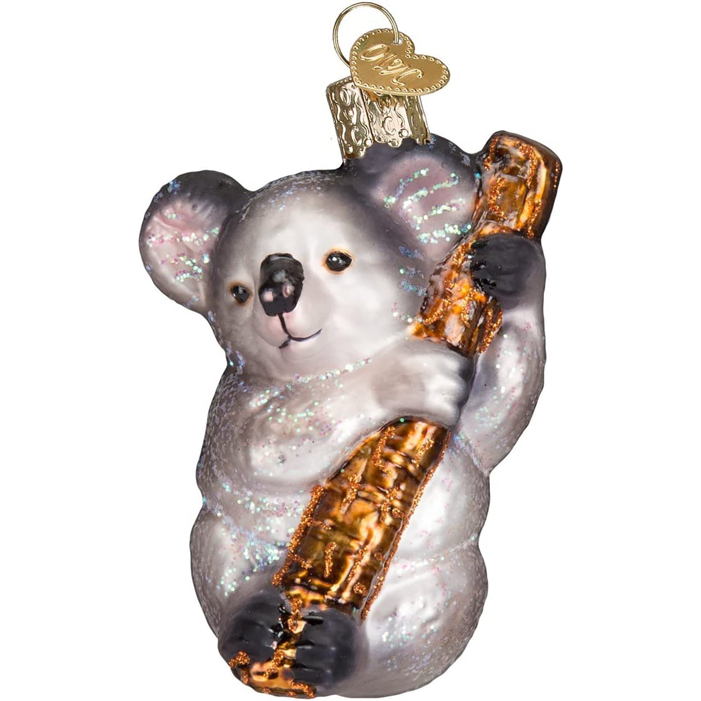 Wildlife Animals Glass Blown Ornaments for Christmas Tree Koala Bear - Red