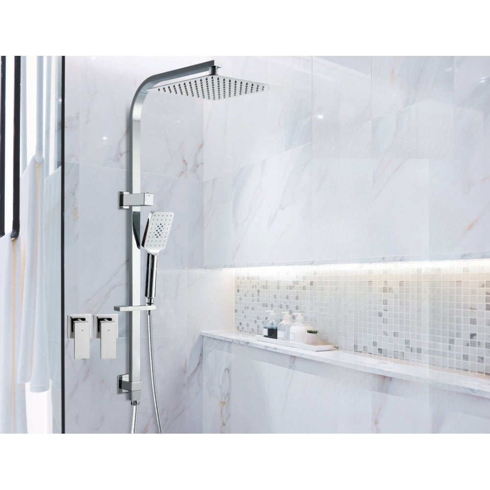 10'' Rain Shower Head Taps Round Handheld High Pressure Wall Chrome