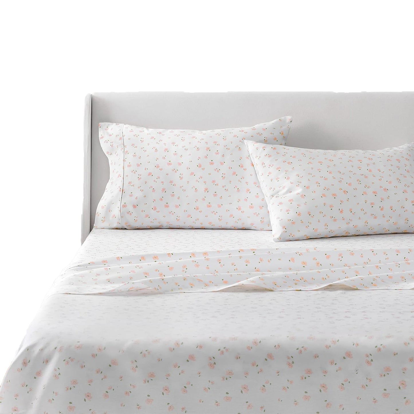 100% Cotton Soft and Durable Sateen Bed Sheet Set - Shea Floral Blush