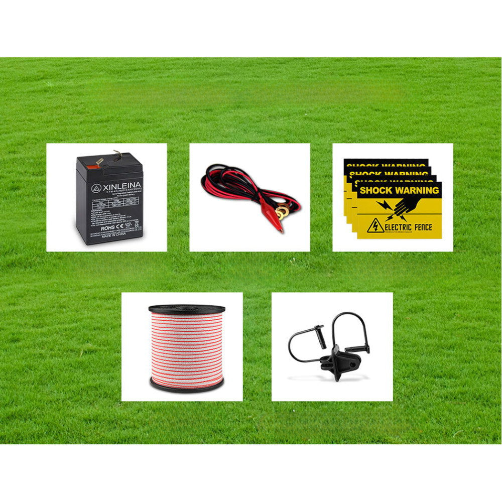Solar Electric Fence Charger Tape 8km - 25pcs Insulators